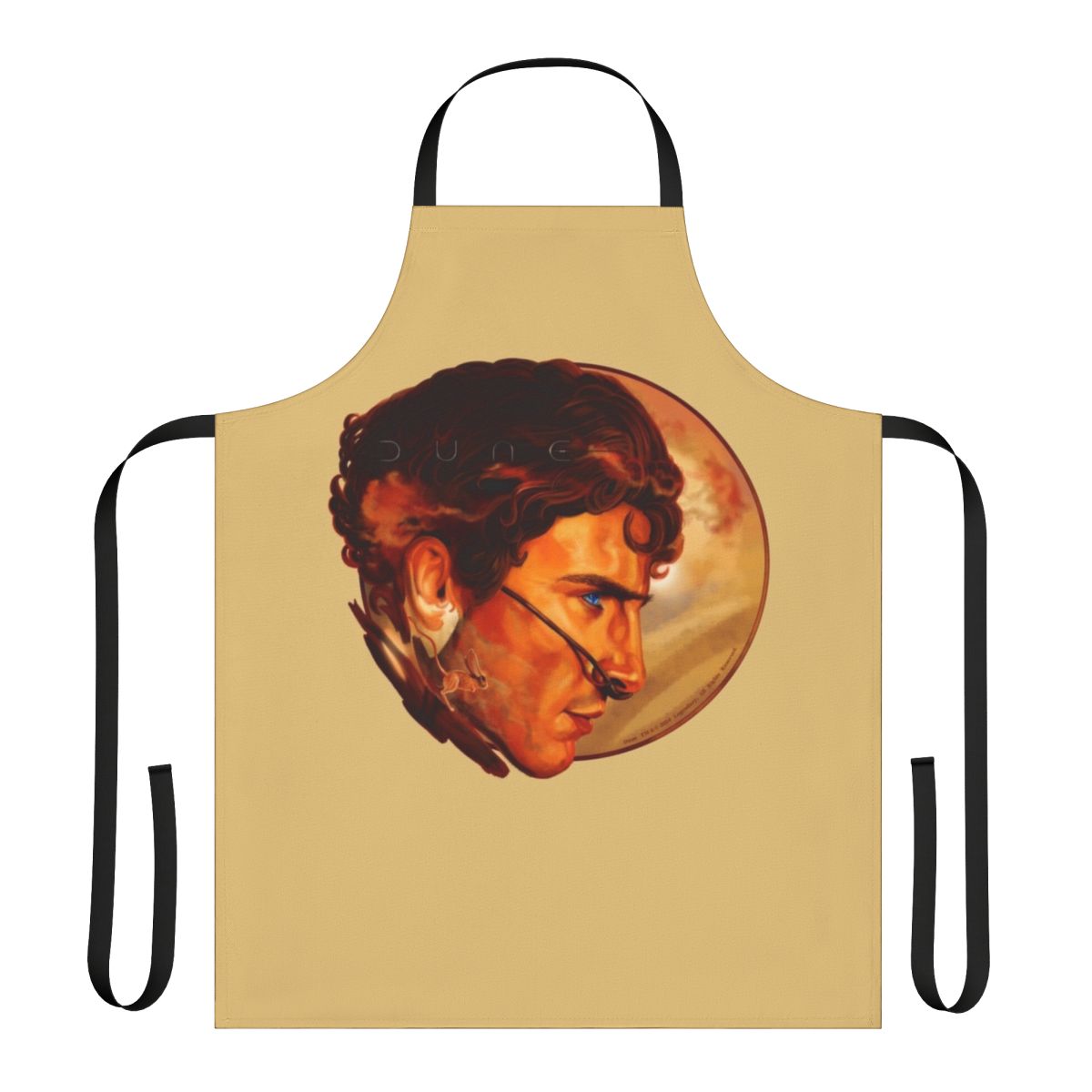 Dune-Inspired Apron Featuring a Painting of Paul Atreides
