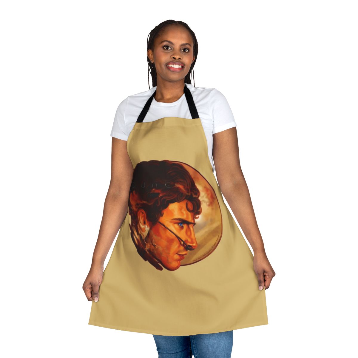 Dune-Inspired Apron Featuring a Painting of Paul Atreides