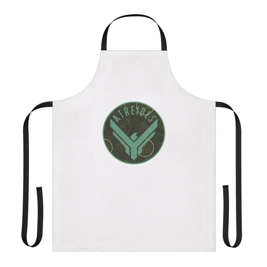 Dune inspired round light pattern design on a kitchen apron