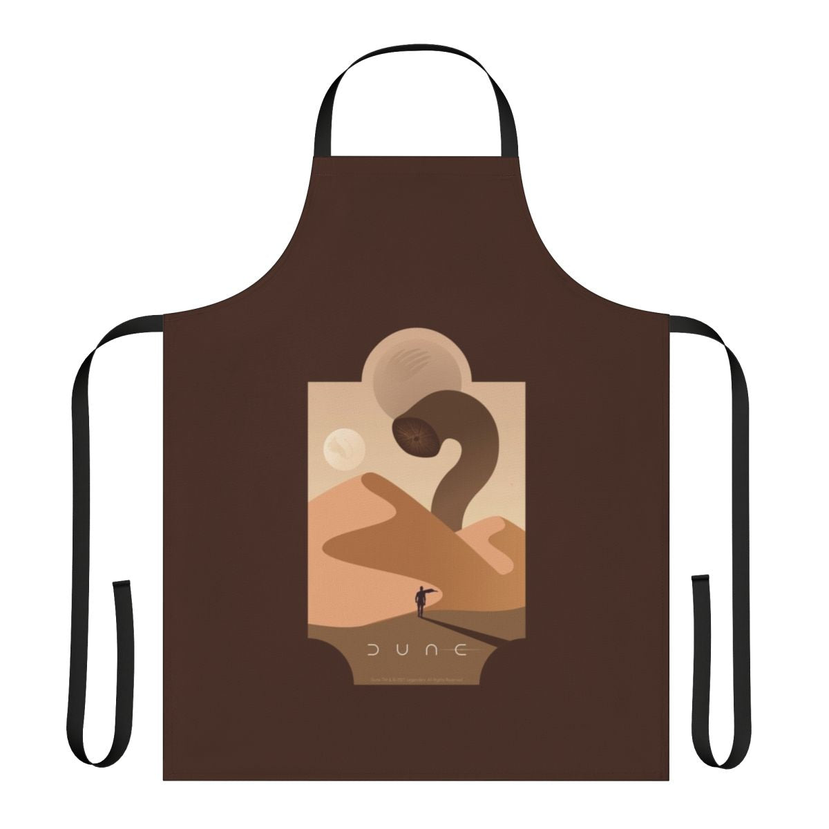 A durable, high-quality apron featuring an Arrakis sandworm design for Dune fans.