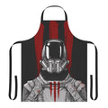 Apron featuring an original Dune-inspired design of a Sardaukar imperial soldier in black