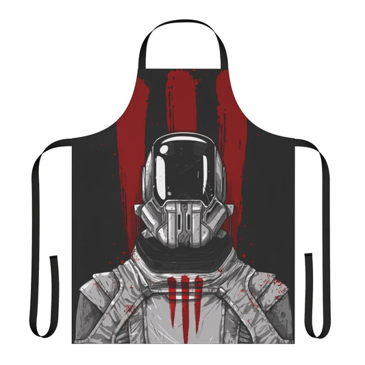 Apron featuring an original Dune-inspired design of a Sardaukar imperial soldier in black