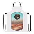 Dune-inspired apron featuring a stylized design of the planet Arrakis and the House Atreides crest