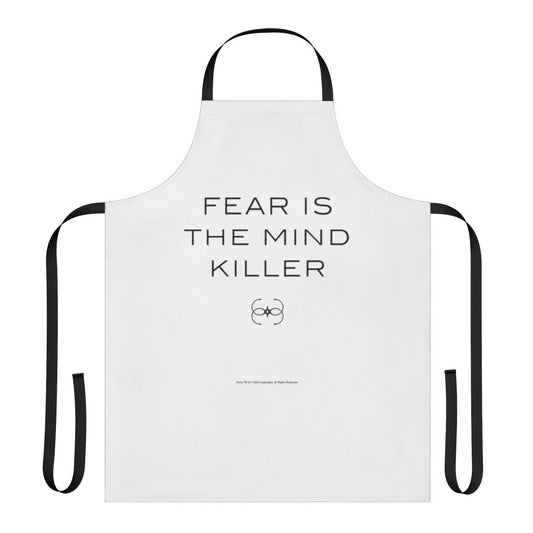 Dune-themed kitchen apron with the text "Fear Is The Mind Killer"