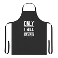 Dune-inspired white apron with the quote "Only I Will Remain"