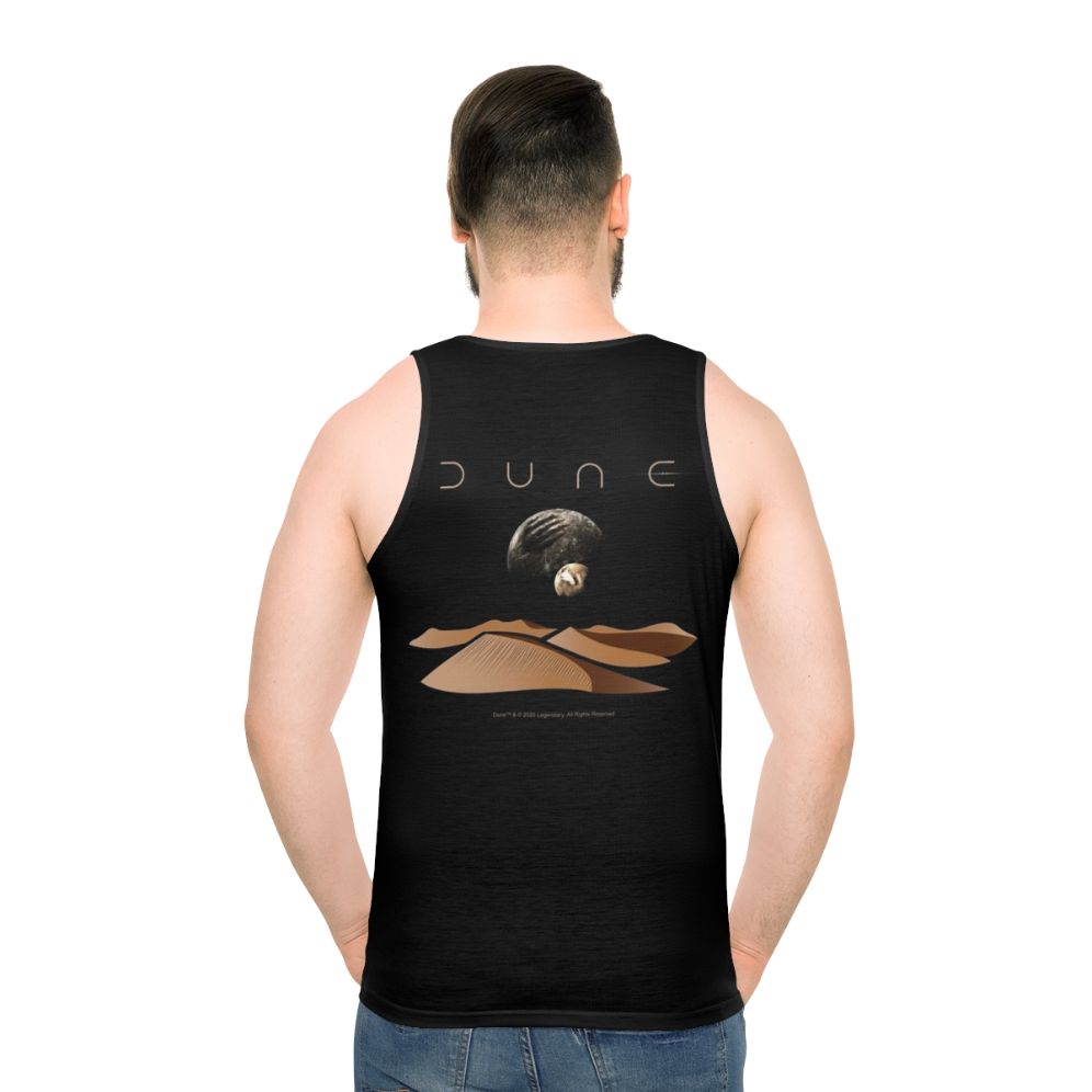 Dune landscape unisex tank top featuring the moons of Arrakis