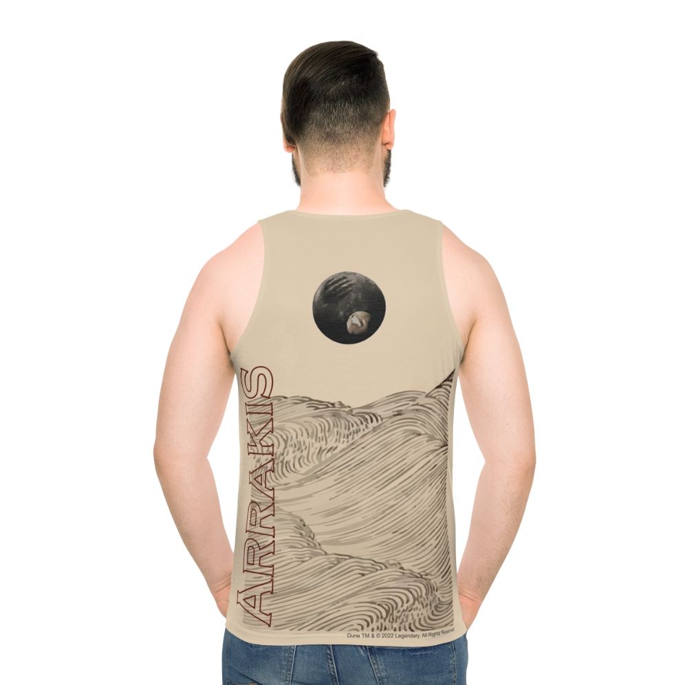 Dune inspired unisex tank top with desert landscape design