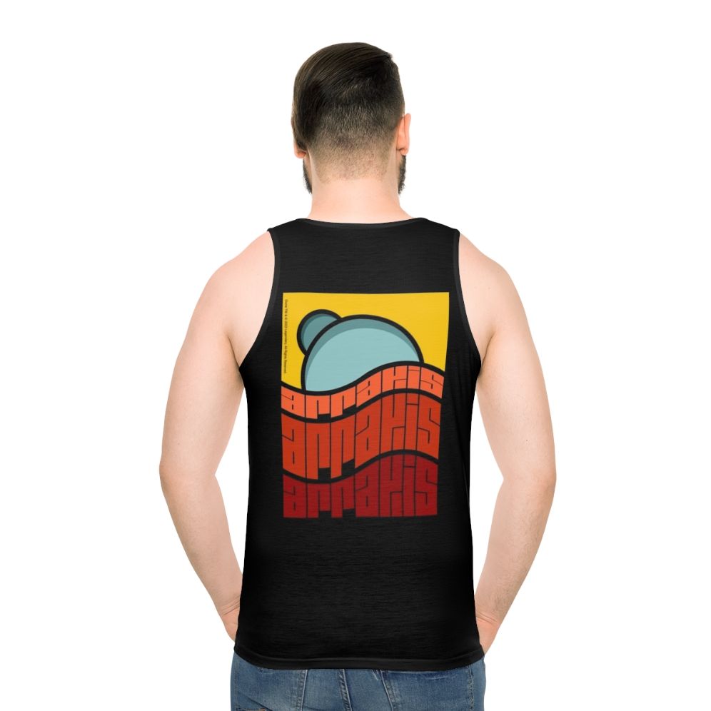 Dune movie inspired unisex tank top with Arrakis poster design