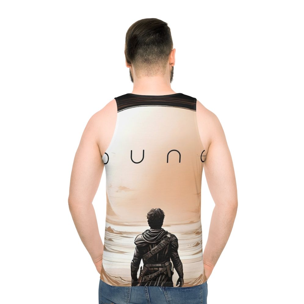 Dune Unisex Tank Top featuring the iconic desert landscape and imagery from the sci-fi classic