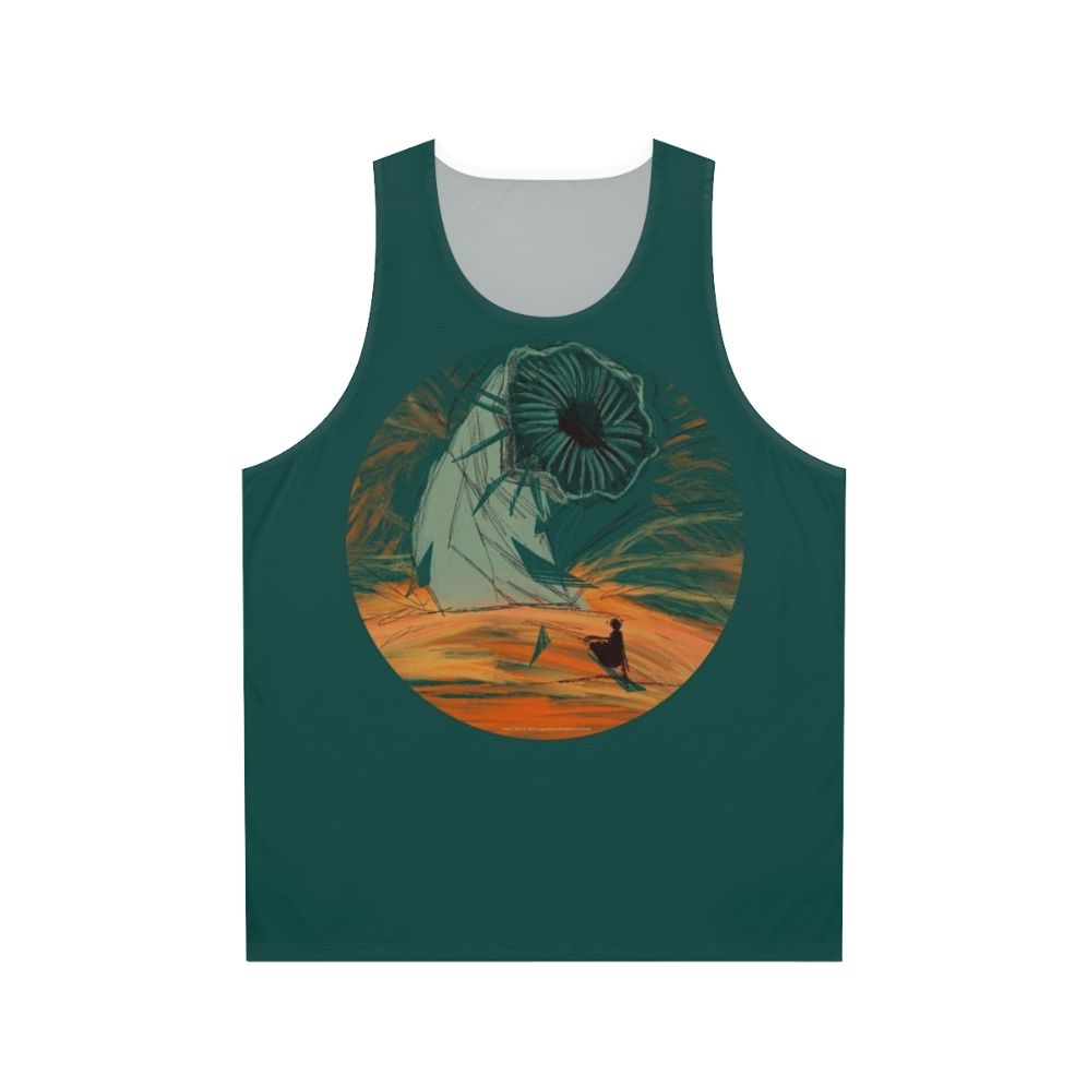 Dune Unisex Tank Top featuring Arrakis landscape and sandworm