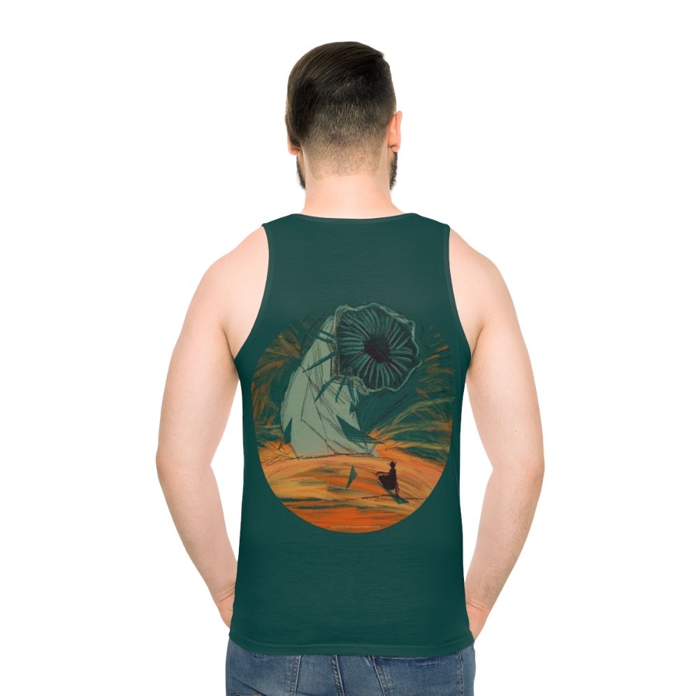 Dune Unisex Tank Top featuring Arrakis landscape and sandworm