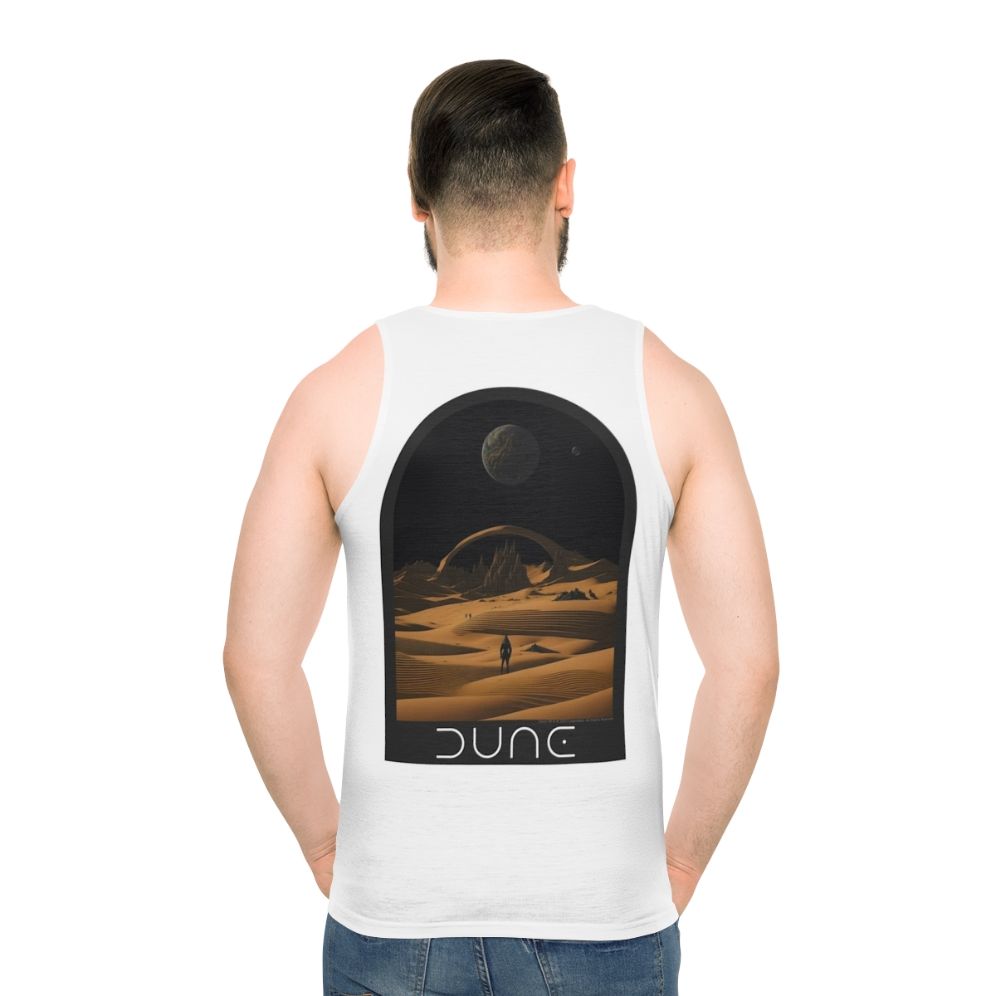 Dune-inspired unisex tank top with desert landscape design