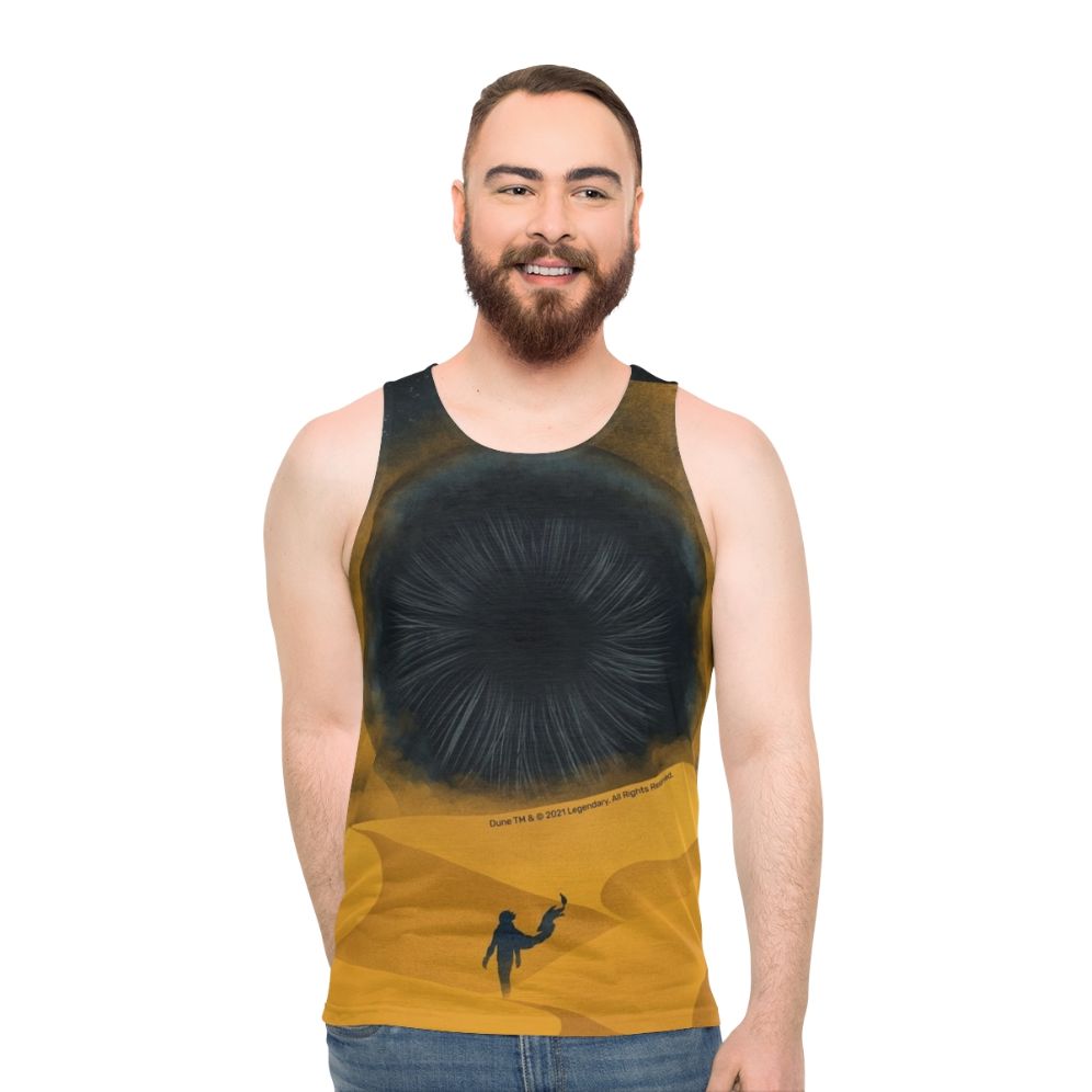 Unisex yellow sand tank top inspired by the Dune movie