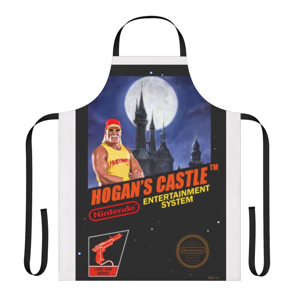 Dunkey gaming-themed apron with Hogan's Castle graphic