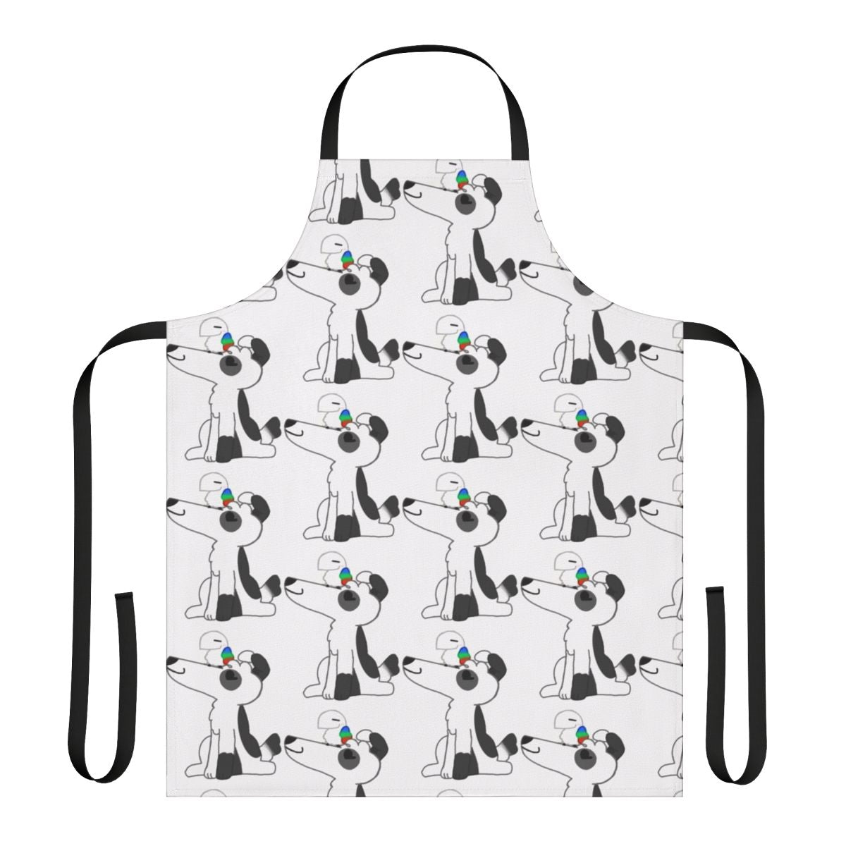 Image of a dog and bird themed apron