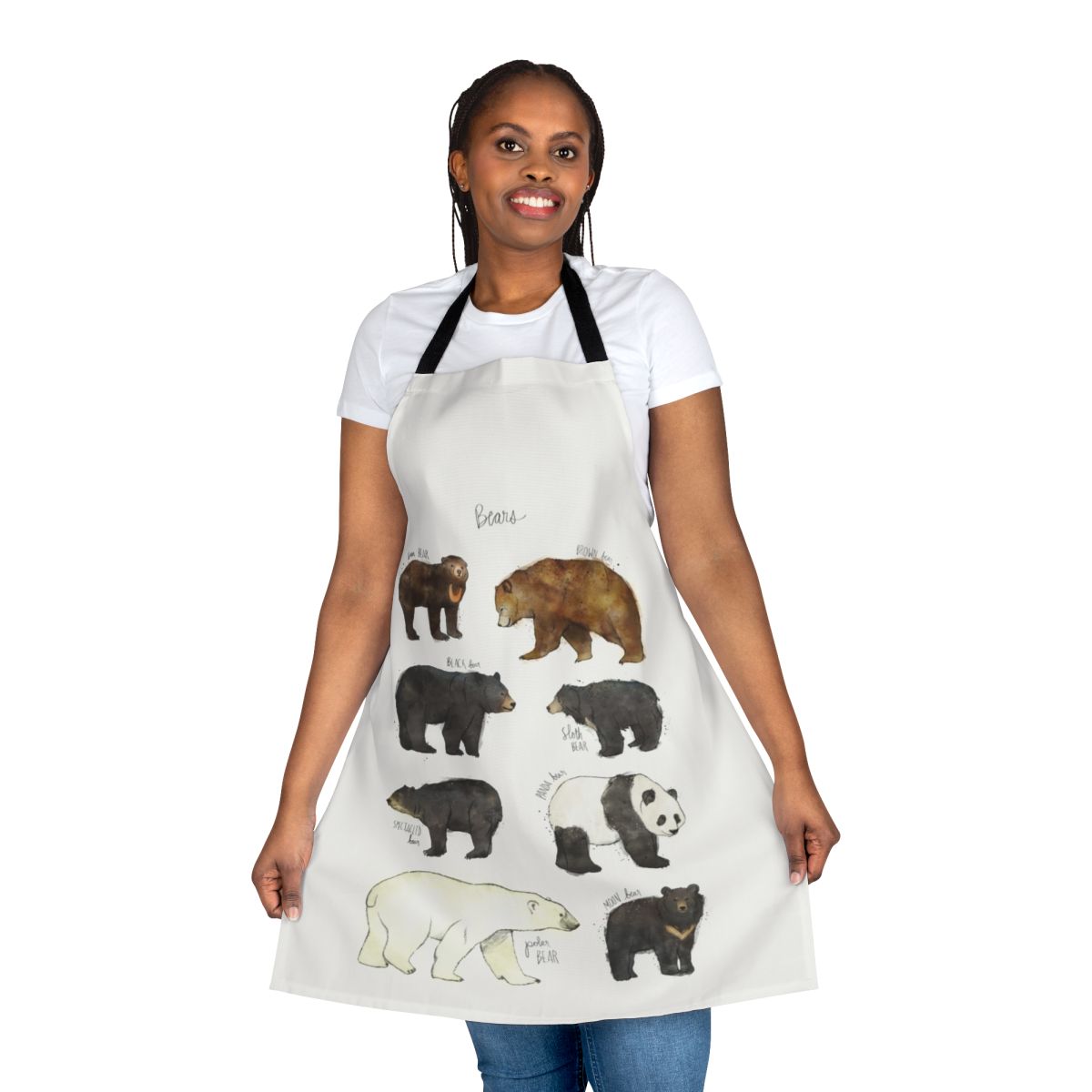 A high-quality apron featuring a bear design, perfect for cooking, gardening, or outdoor adventures.