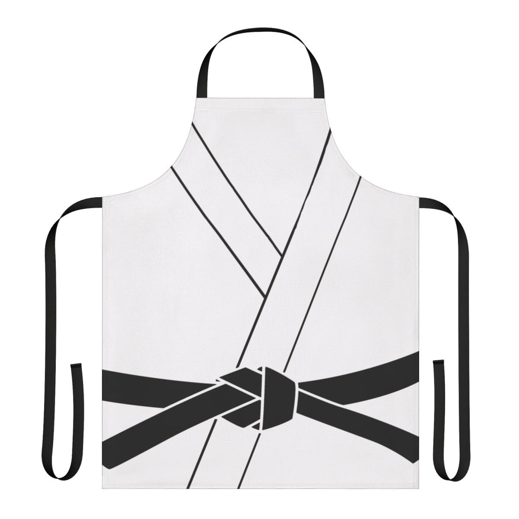 Black belt-style apron perfect for martial arts, MMA, karate, and jiu-jitsu activities