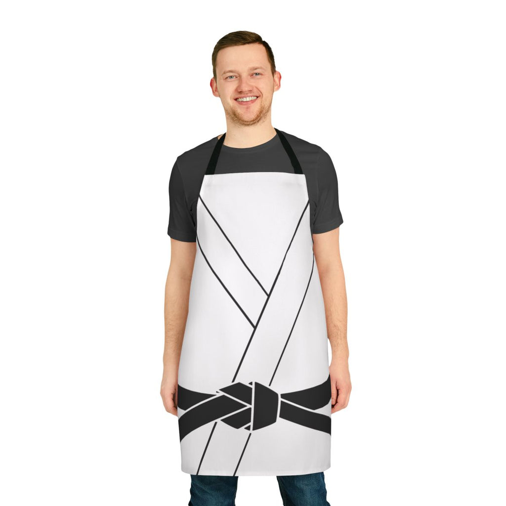 Black belt-style apron perfect for martial arts, MMA, karate, and jiu-jitsu activities
