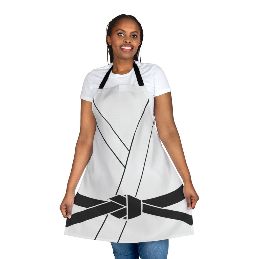 Black belt-style apron perfect for martial arts, MMA, karate, and jiu-jitsu activities