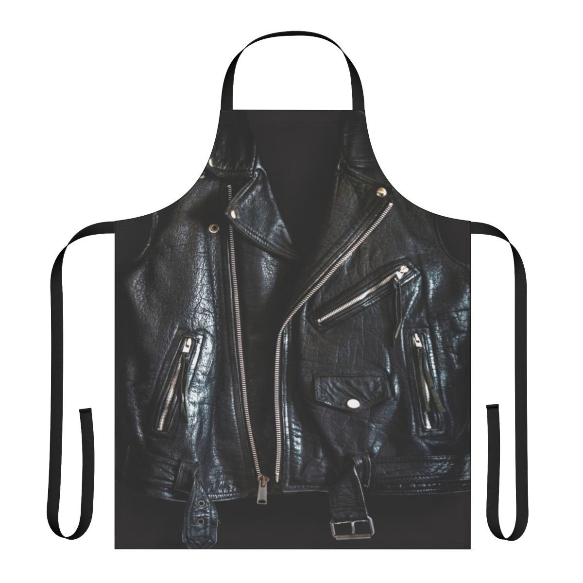 A high-quality black leather apron perfect for bikers, mechanics, and workshop use.