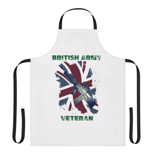 British military-inspired apron with text and graphics honoring British Army veterans