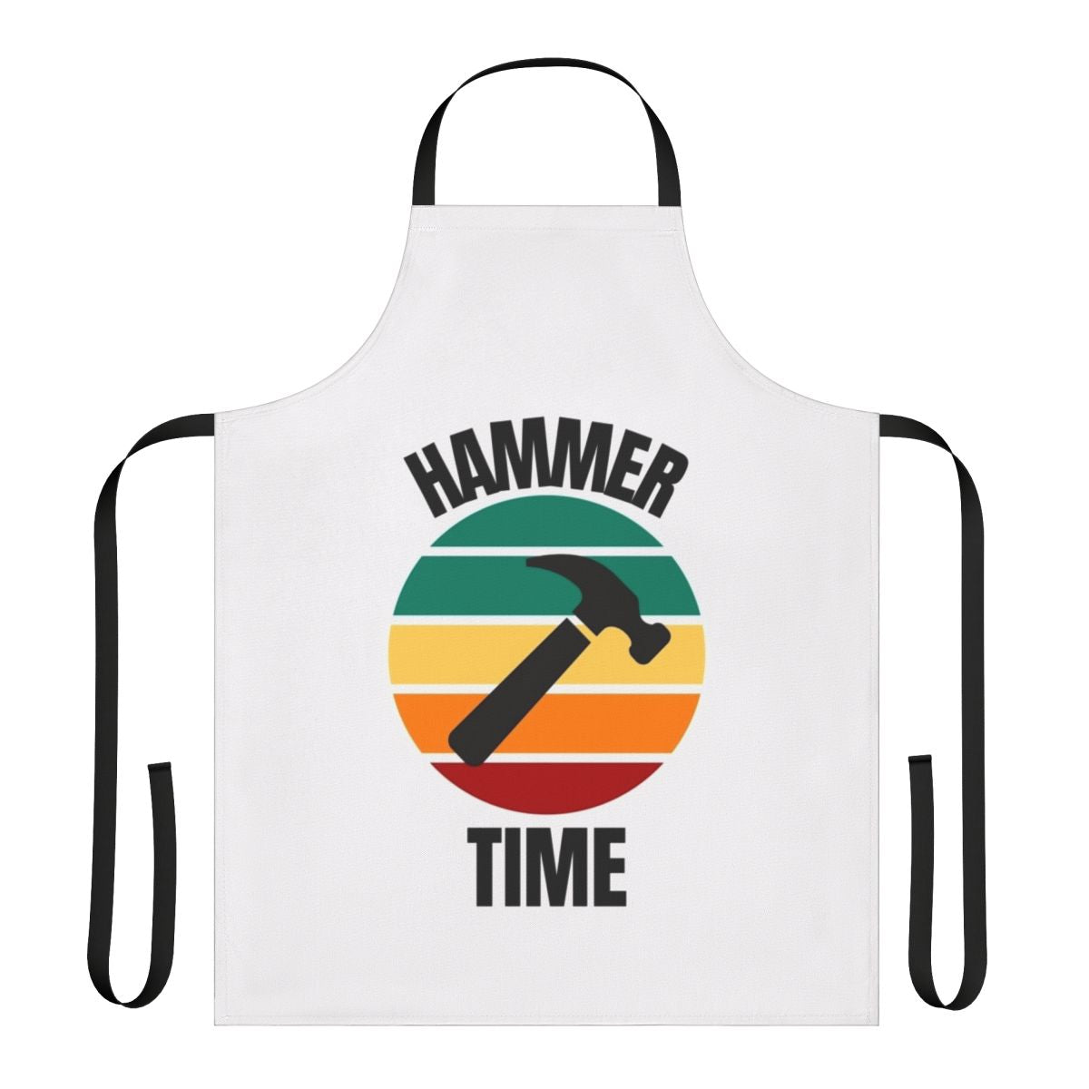 A carpenter's work apron featuring a hammer, screwdriver, and other tools.