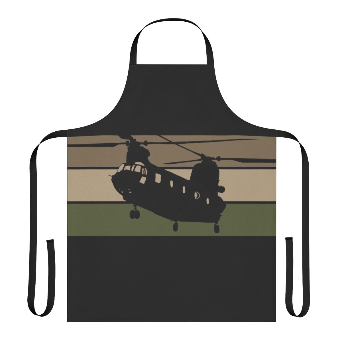 Chinook helicopter inspired black apron