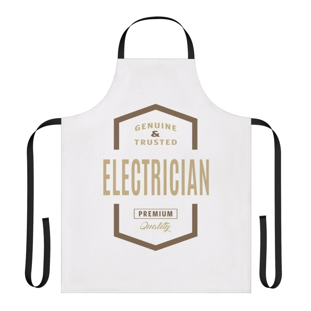Electrician wearing a durable work apron on the job site