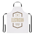 Electrician wearing a durable work apron on the job site