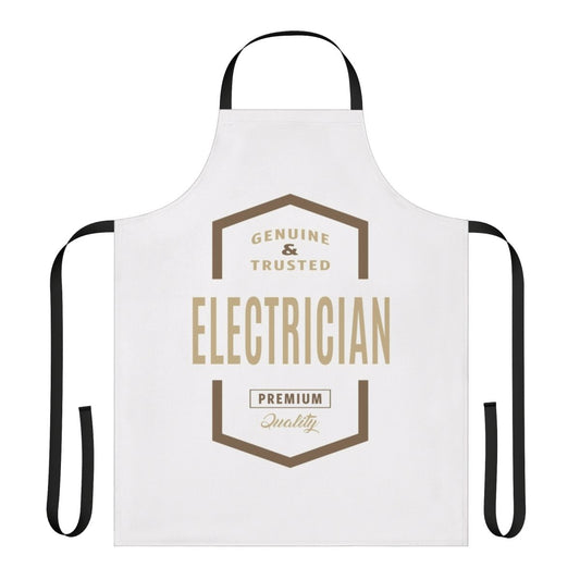 Electrician wearing a durable work apron on the job site