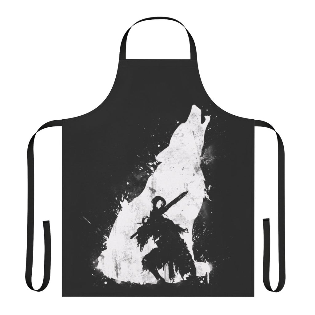 Dark fantasy-inspired warrior apron with Artorias and Sif design