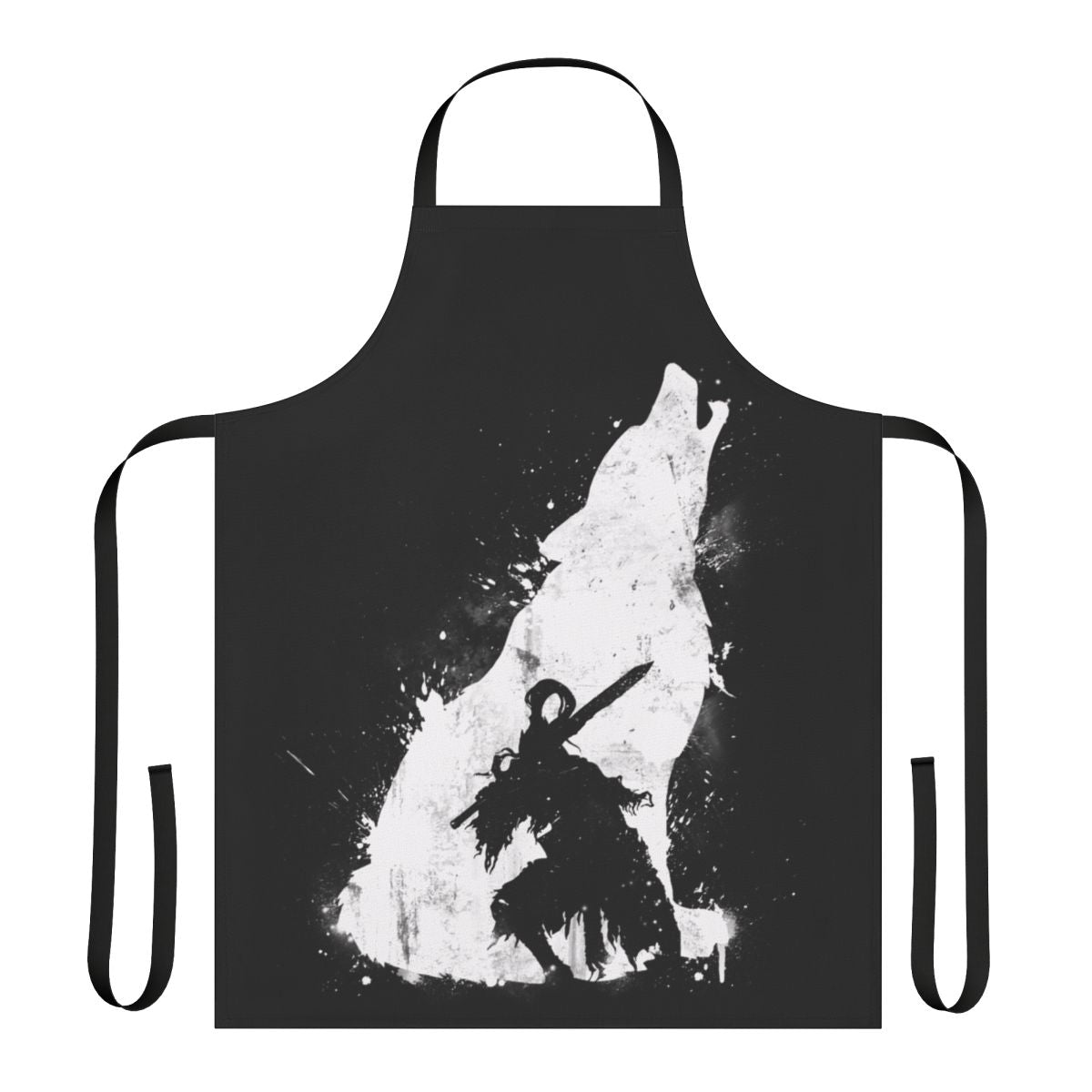 Dark fantasy-inspired warrior apron with Artorias and Sif design
