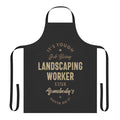 Landscaping worker wearing a sturdy, practical work apron