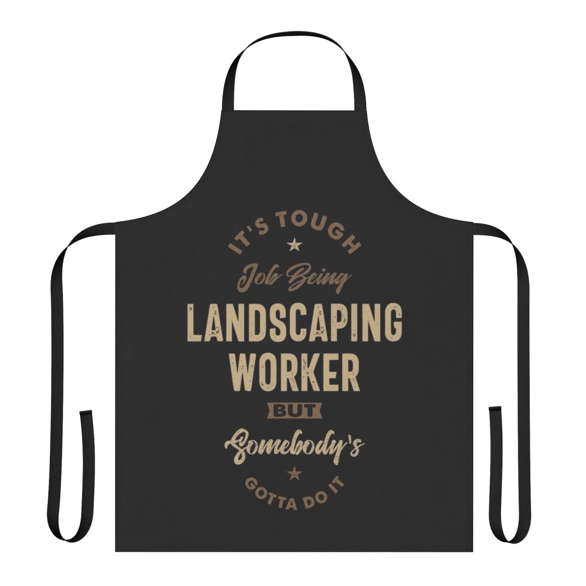 Landscaping worker wearing a sturdy, practical work apron
