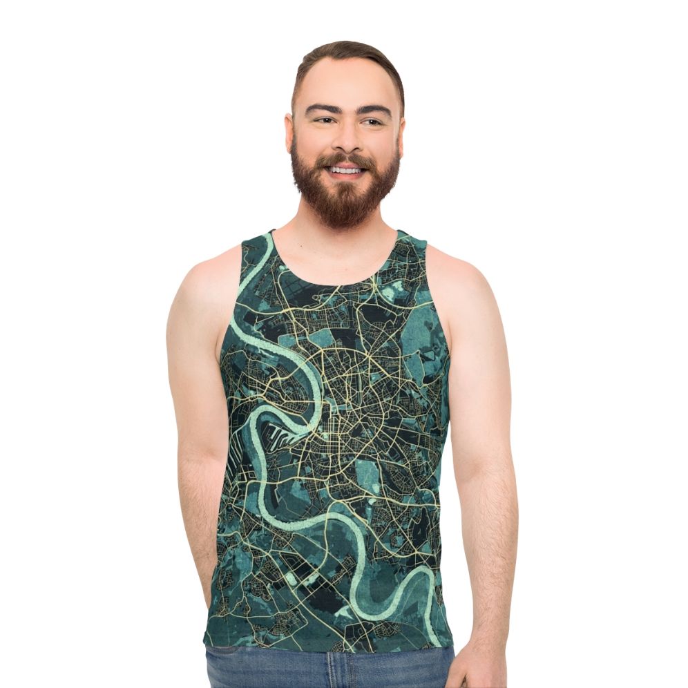 Dusseldorf city map of Germany summer unisex tank top