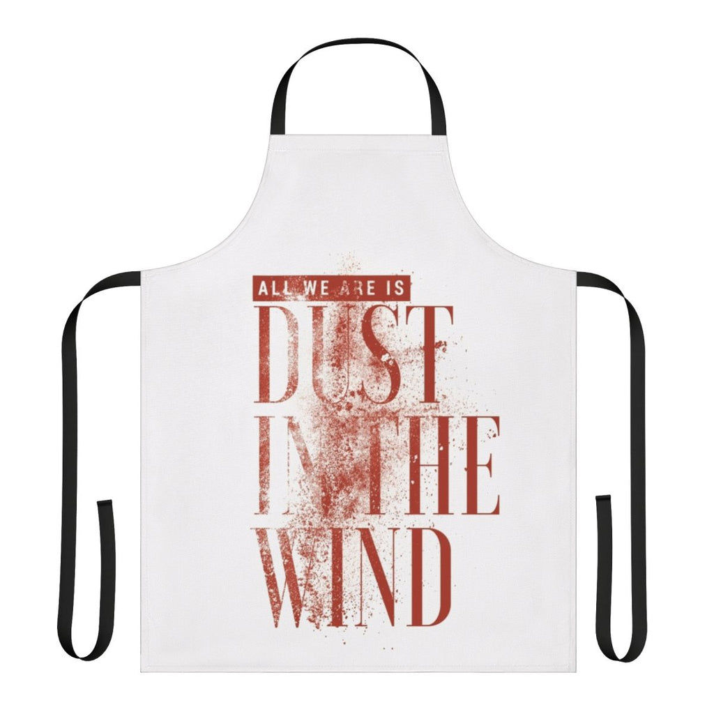 Apron with "Dust in the Wind" Kansas song lyrics typography design