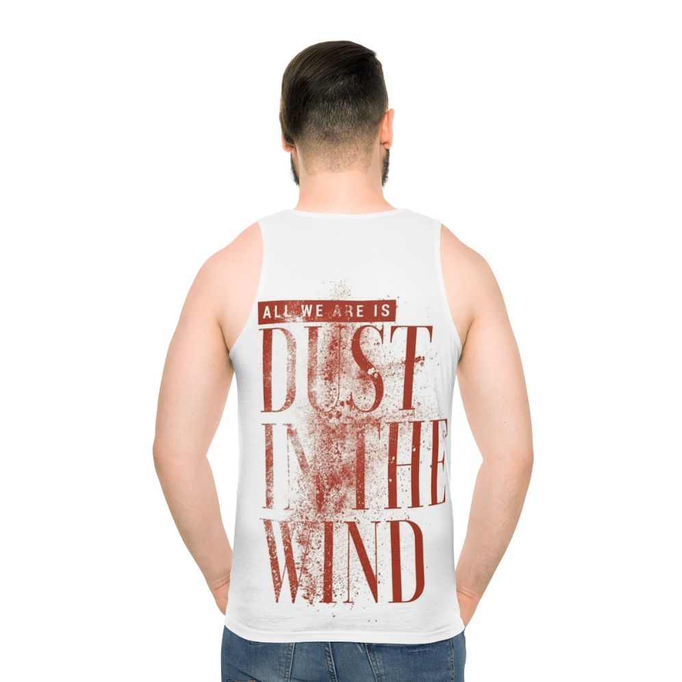 "Dust in the Wind" Unisex Tank Top featuring Kansas song lyrics typography design