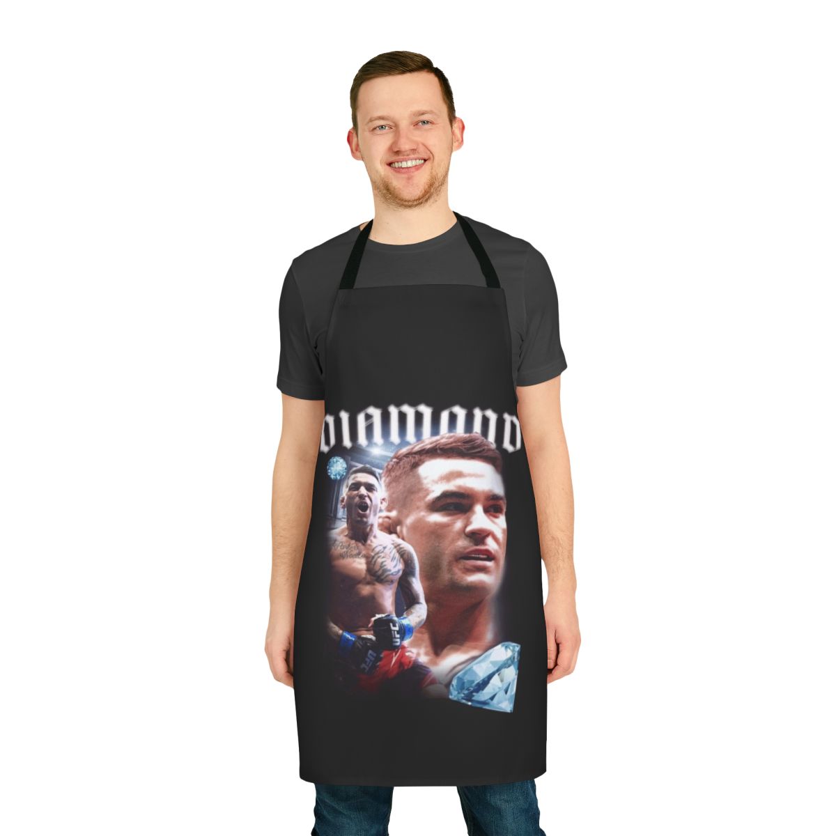 Dustin Poirier-inspired diamond design apron for MMA and UFC fans