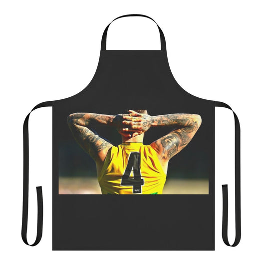Dusty Martin-inspired apron featuring the Richmond Tigers logo and colors