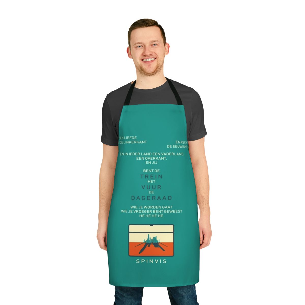 Trein Vuur Dageraad inspired apron featuring Dutch musician Spinvis