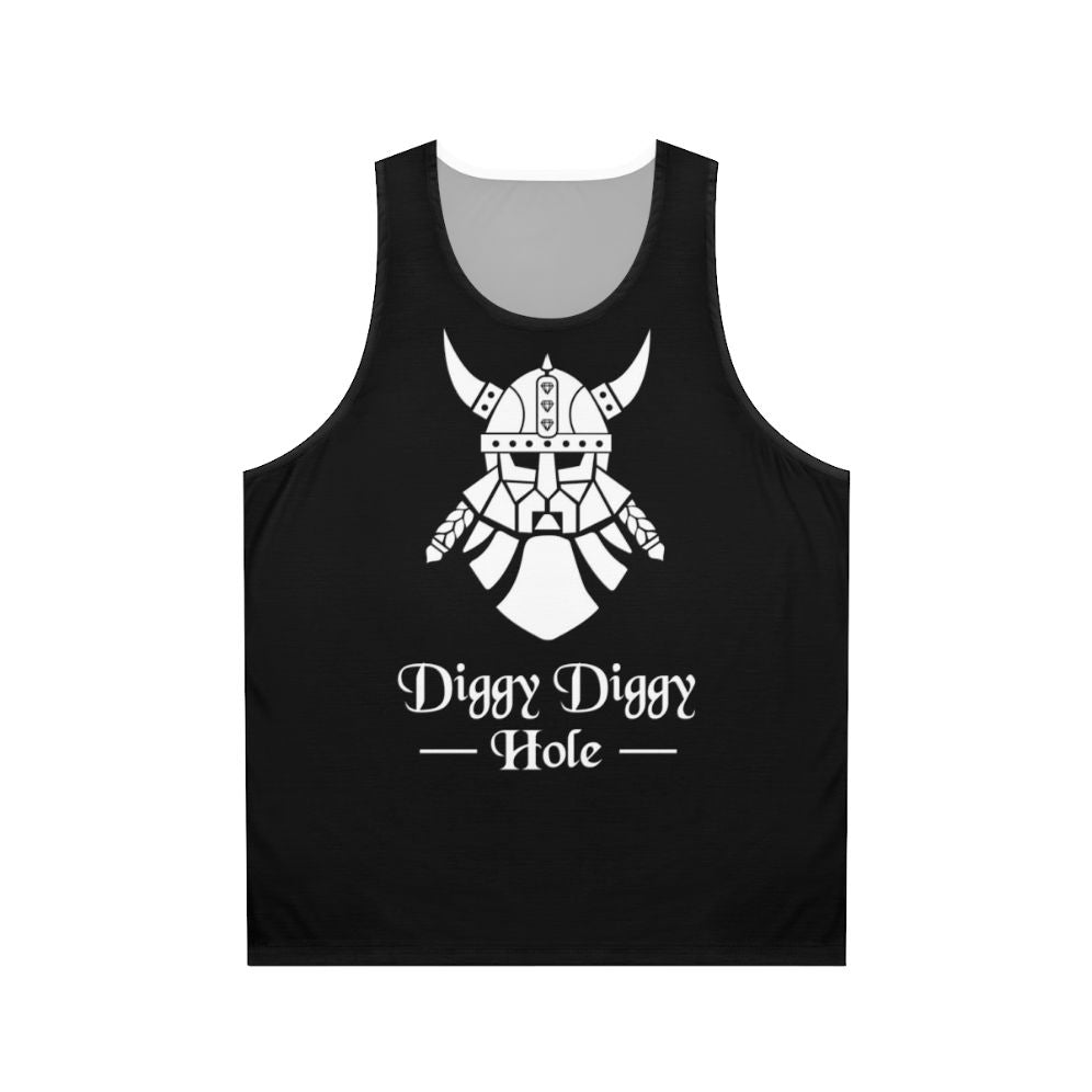 Dwarf fantasy roleplay mining treasure white unisex tank top
