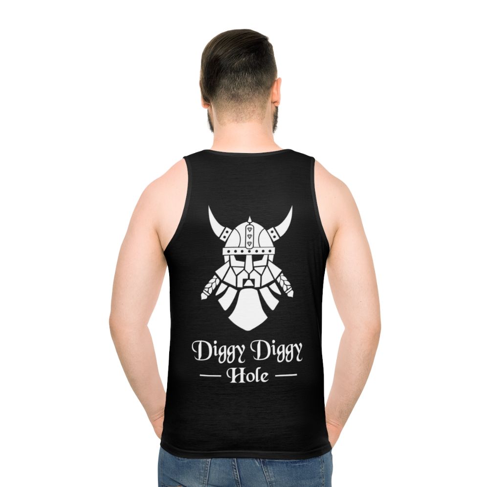 Dwarf fantasy roleplay mining treasure white unisex tank top
