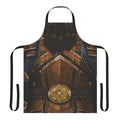 A durable apron featuring a dwarf fighter design, perfect for RPG enthusiasts and fantasy-themed kitchen activities.