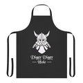 White apron with dwarf-themed graphics, perfect for fantasy roleplay and costume parties.