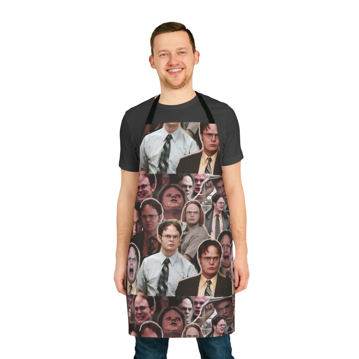 Dwight Schrute inspired apron featuring the character from the TV show The Office