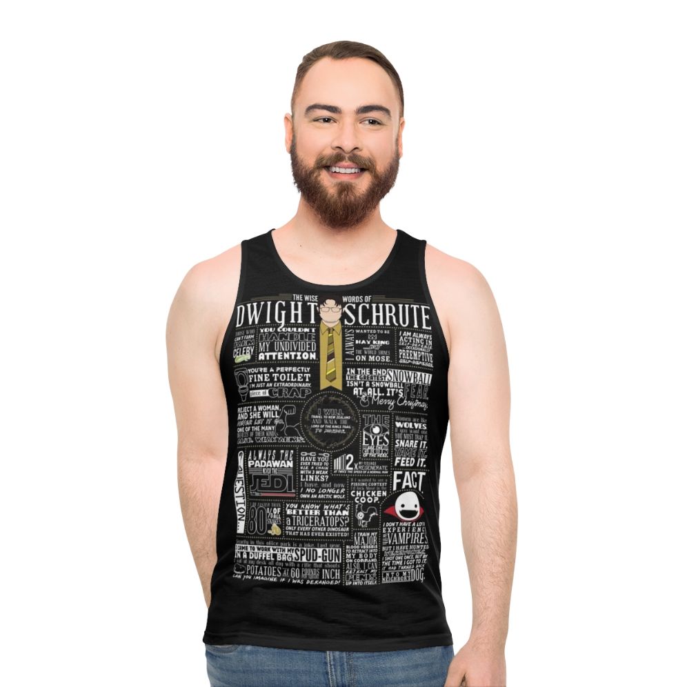 Unisex tank top with Dwight Schrute quote from The Office