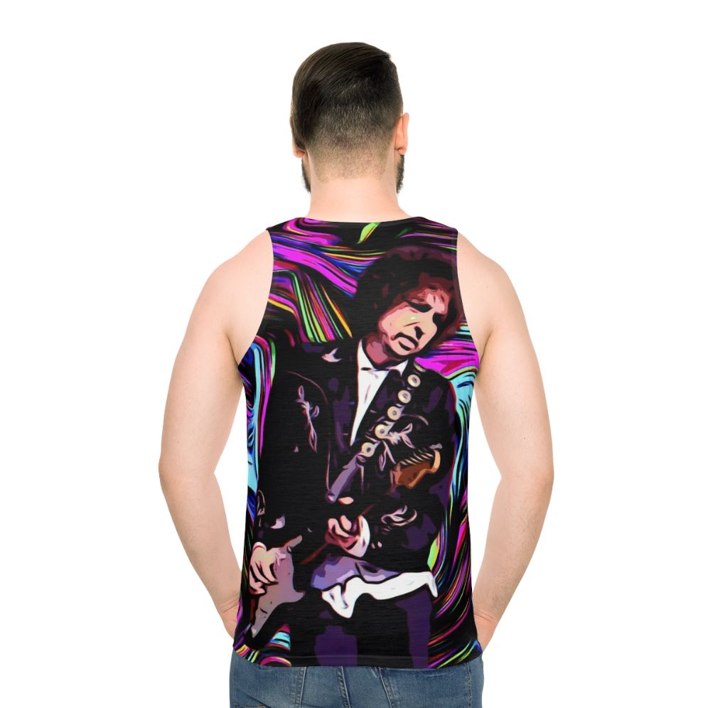 Dylan Unisex Tank Top with 60s Music Theme