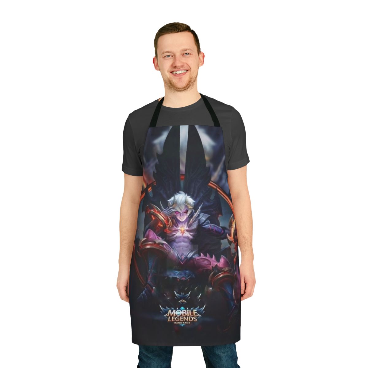 Dyrroth Prince of the Abyss-themed gaming apron with bold graphics