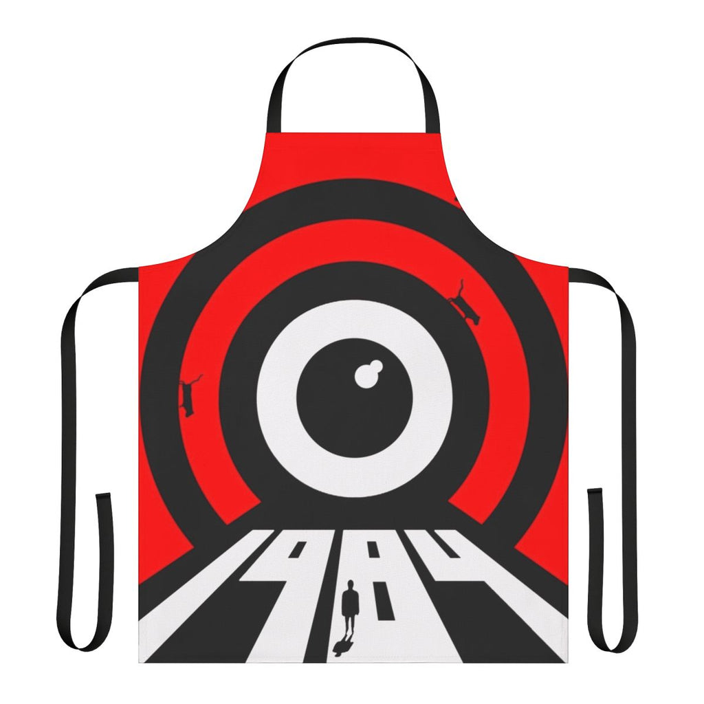 A stylish apron featuring the iconic "Big Brother" imagery from the classic novel 1984 by George Orwell.