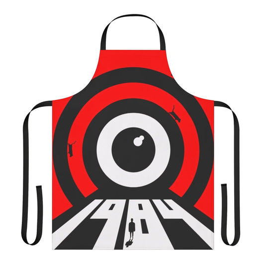 A stylish apron featuring the iconic "Big Brother" imagery from the classic novel 1984 by George Orwell.